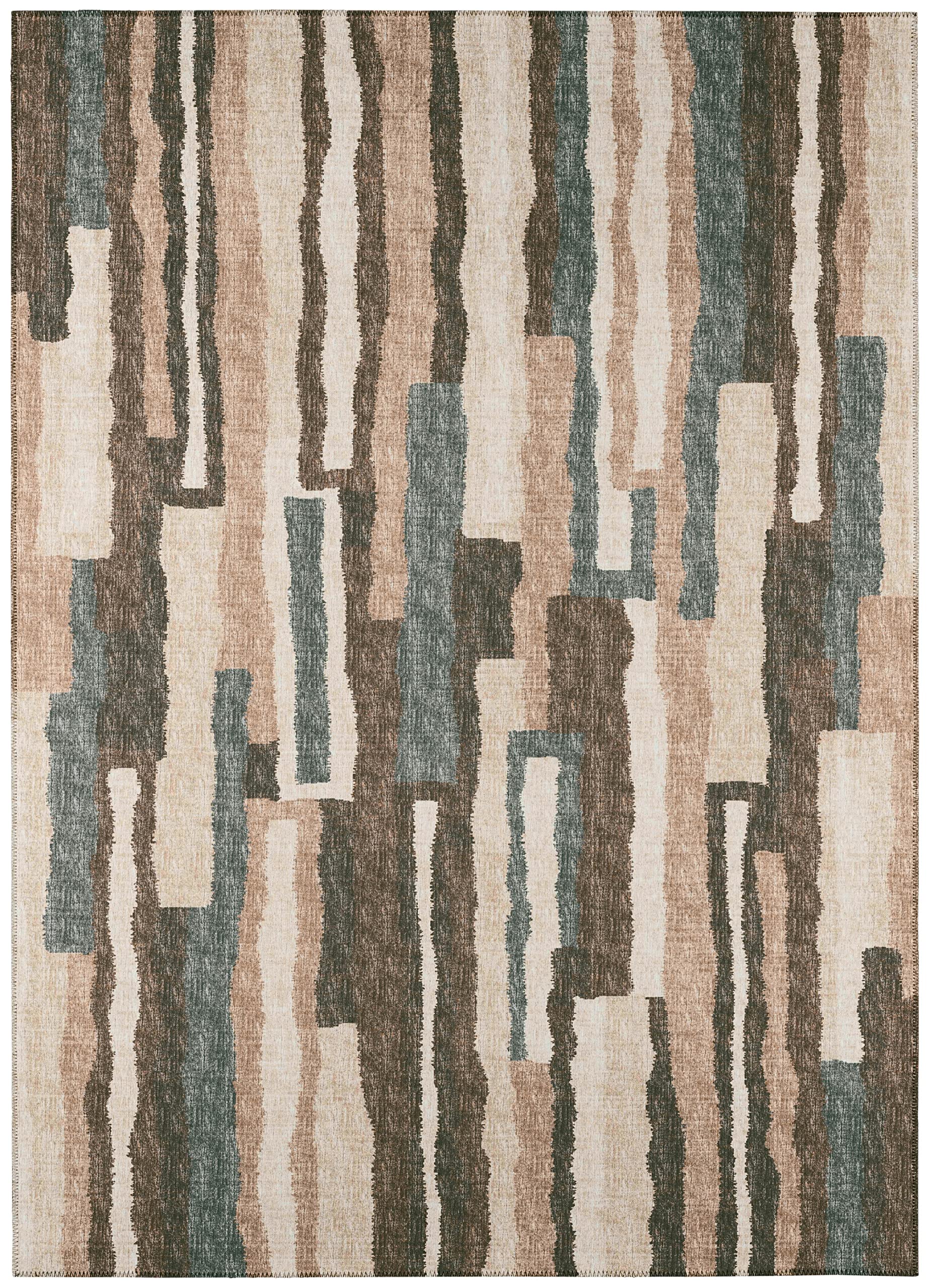Addison Rugs Bravado Abv37 Earth Washable 3' X 5' Indoor Outdoor Area Rug, Easy Clean, Machine Washable, Non Shedding, Bedroom, Entry, Living Room, Dining Room, Kitchen, Patio Rug