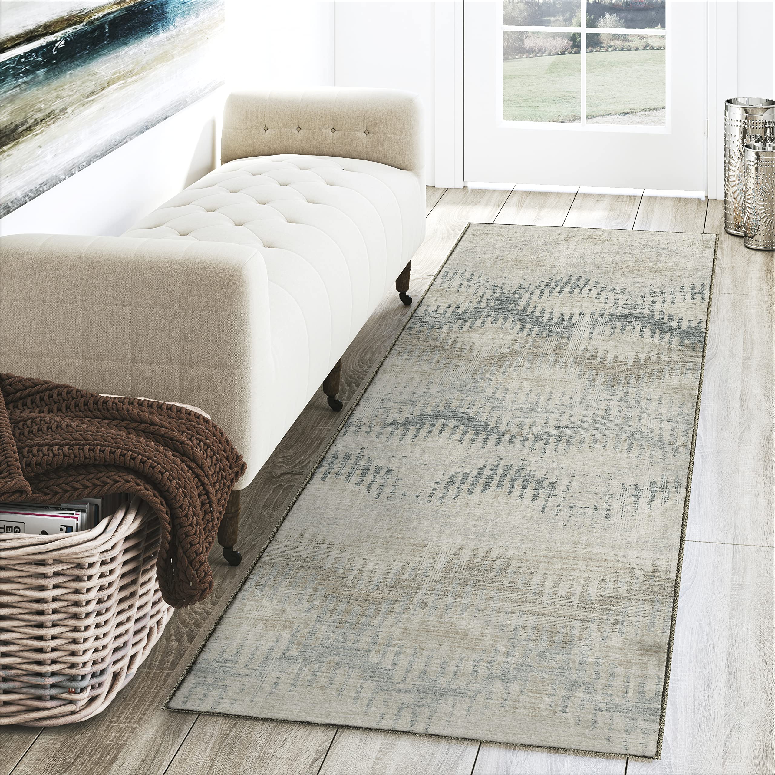 Dalyn Rugs Brisbane Br9 Dynamic Chevron Seascape 2'3&quot; X 7'6&quot;