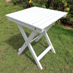 International Caravan Royal Tahiti Acacia 16-inch Round Folding Side Table - Antique White