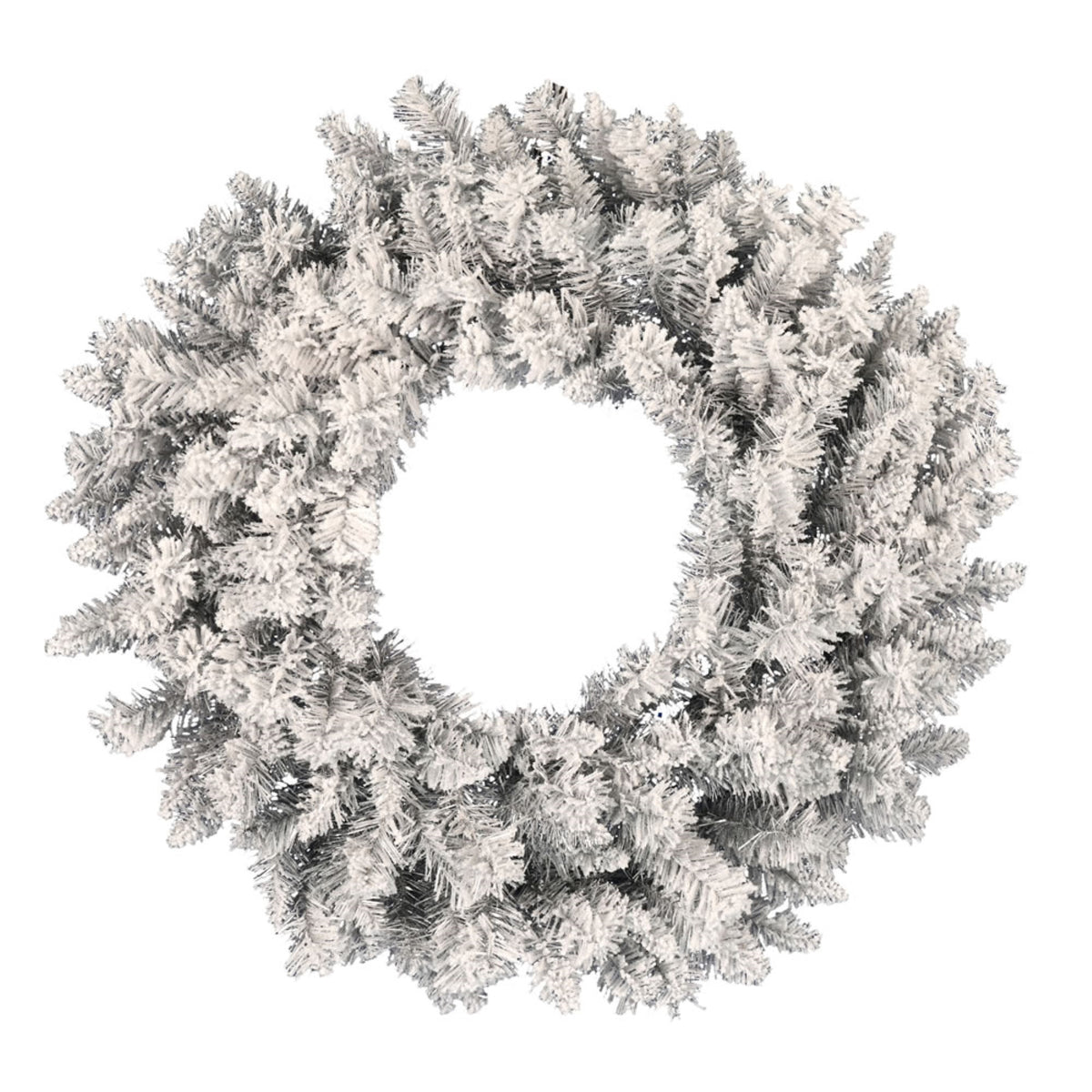 36 Inch  Frosted Silver Wreath 240Tips