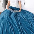 Pavilia Soft Fleece Teal Blue Throw Blanket For Couch, Lightweight Plush Warm Blankets For Bed, Fuzzy Cozy Flannel Blanket Throw