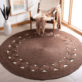 SAFAVIEH Natural Fiber Round Collection 6 Round Brown NF364T Handmade Boho Charm Farmhouse Jute Area Rug