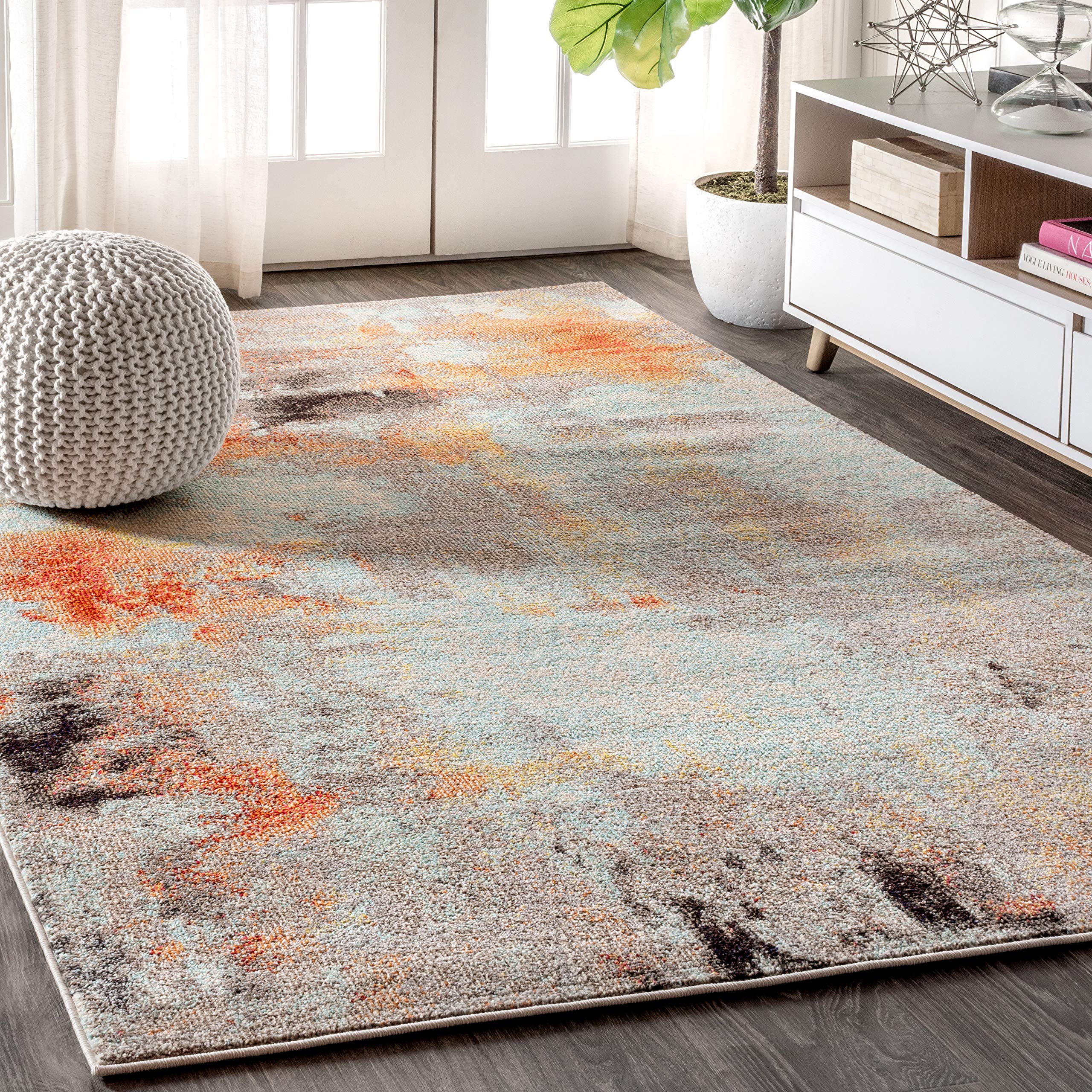 JONATHAN Y CTP104B-5 Contemporary POP Modern Abstract Vintage Indoor Area-Rug, Transitional, Bohemian Easy-Cleaning,Bedroom,Kitc