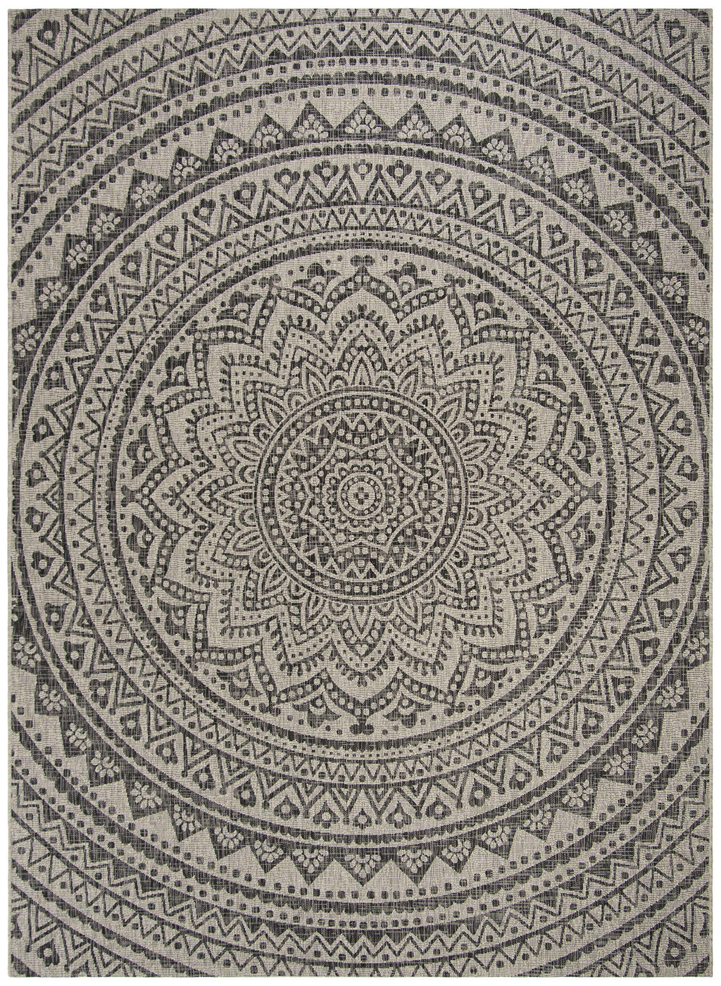 Safavieh Courtyard Collection 8' X 10' Light Grey/Black Cy8734 Indoor/ Outdoor Waterproof Easy Cleaning Patio Backyard Mudroom Area Rug