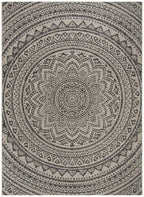 Safavieh Courtyard Collection 8' X 10' Light Grey/Black Cy8734 Indoor/ Outdoor Waterproof Easy Cleaning Patio Backyard Mudroom Area Rug