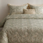 Heimenaogo Luxurious Egyptian Cotton Duvet Cover Set, California King Size Sateen Weave With Silky Soft Boho Style, Zipper Closu