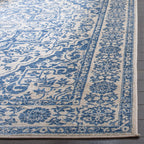 Safavieh Brentwood Collection 2' X 22' Navy / Light Grey Bnt832M Medallion Distressed Non-Shedding Living Room Bedroom Runner Ru