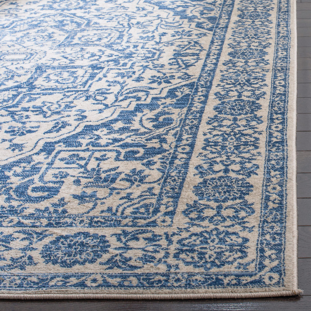 Safavieh Brentwood Collection Accent Rug - 2' X 4', Navy & Light Grey, Medallion Distressed Design, Non-Shedding & Easy Care, Id