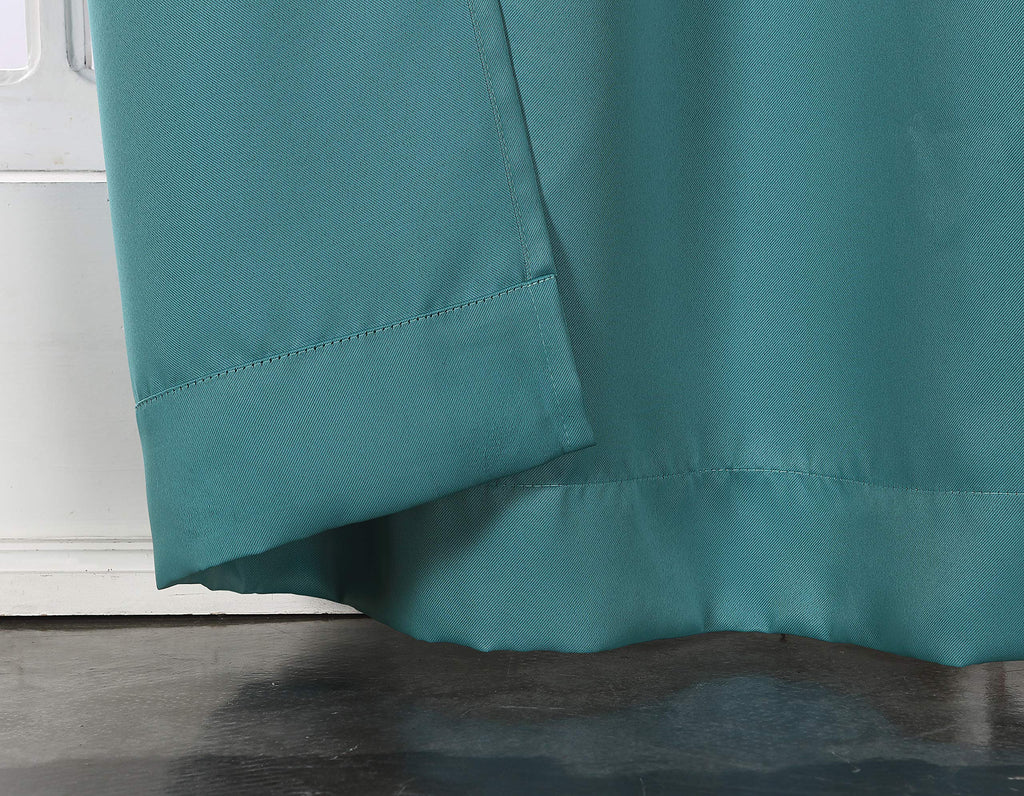 Sun Zero Easton Energy Saving Blackout Rod Pocket Curtain Panel, 40' X 95', Marine