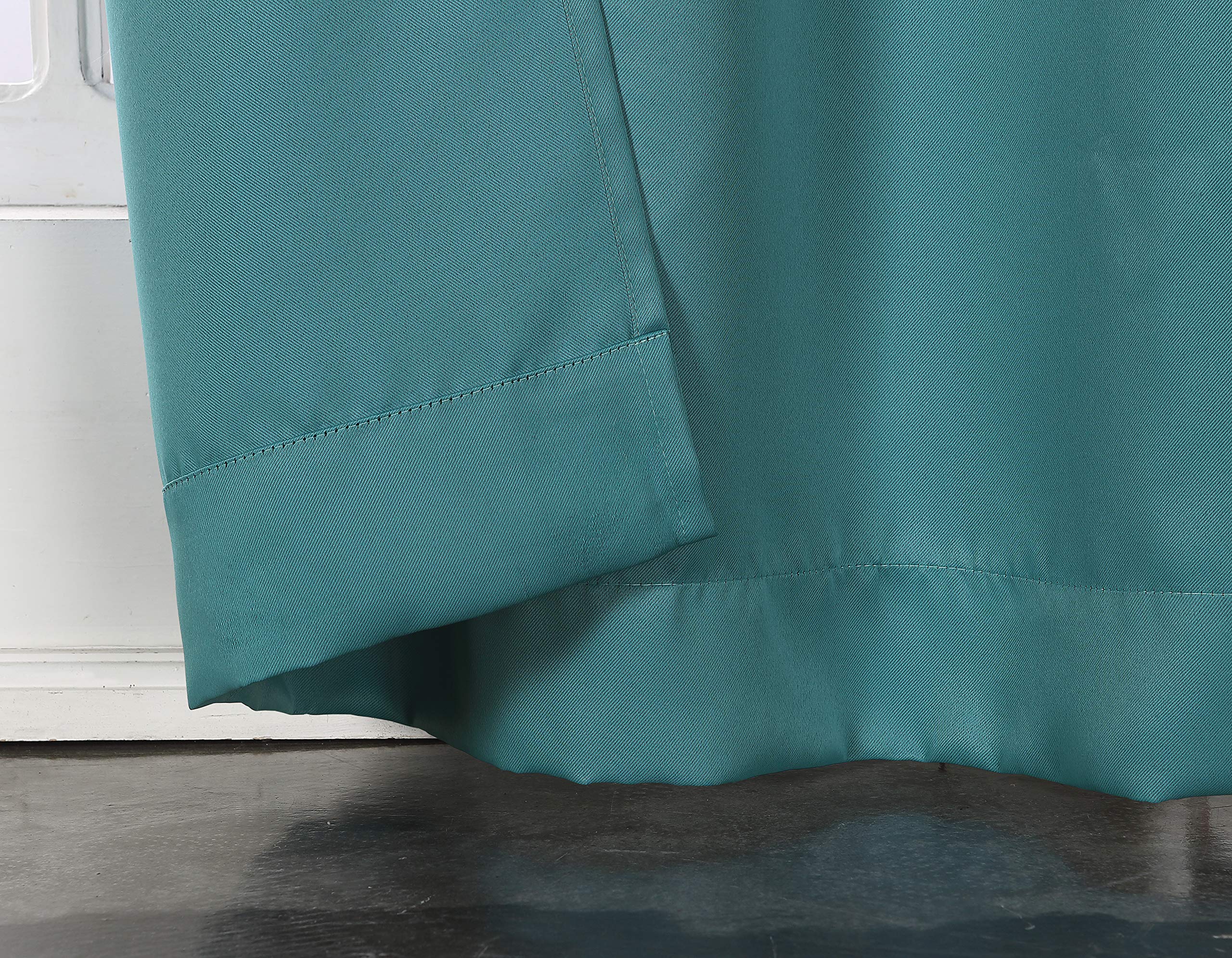 Sun Zero Easton Energy Saving Blackout Rod Pocket Curtain Panel, 40' X 95', Marine