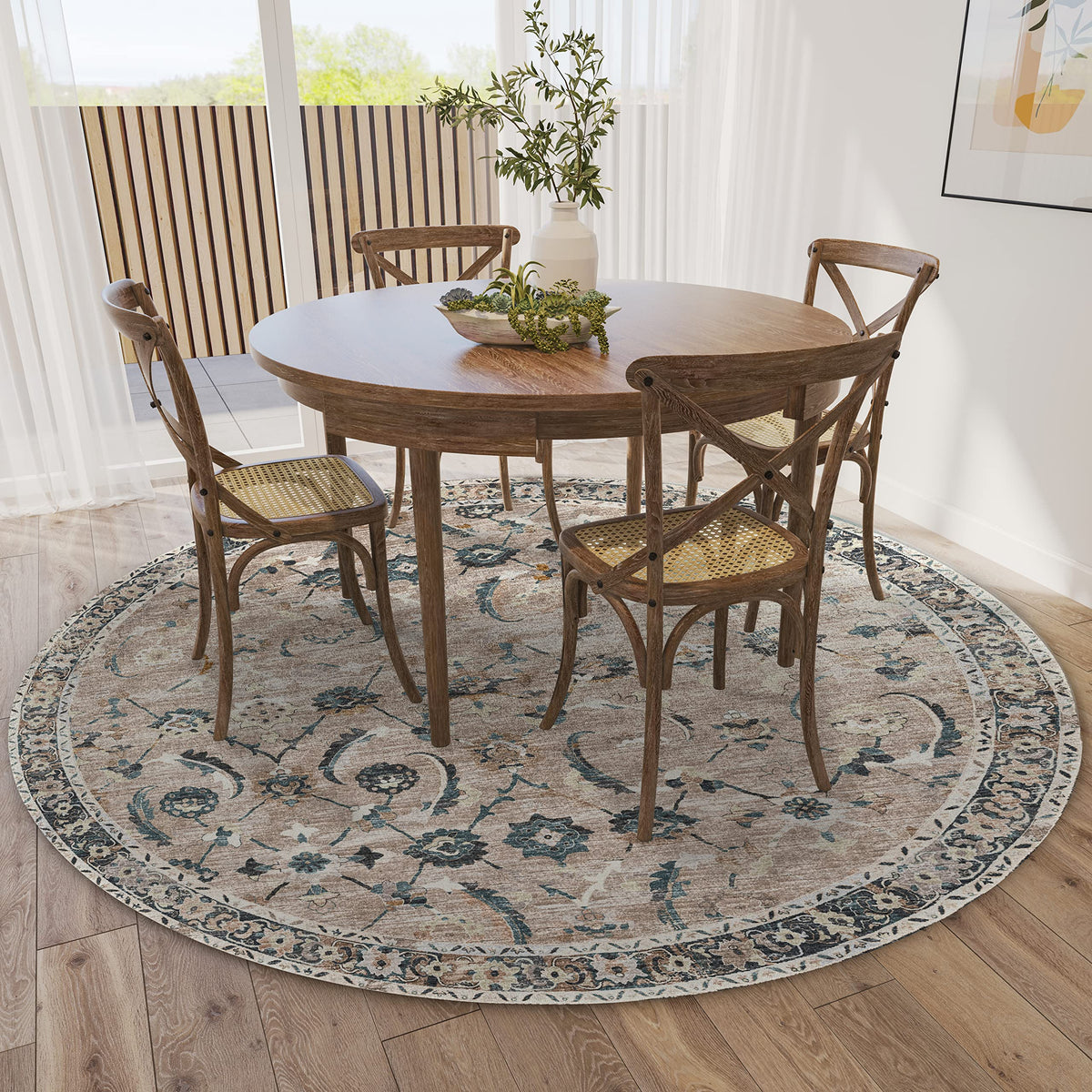 Dalyn Rugs Jericho Jc4 Taupe 6' X 6' Rectangle Soft Round Rug, Easy Clean, Non Shedding, Bedroom, Entry, Living Room, Dining Room, Kitchen Rug
