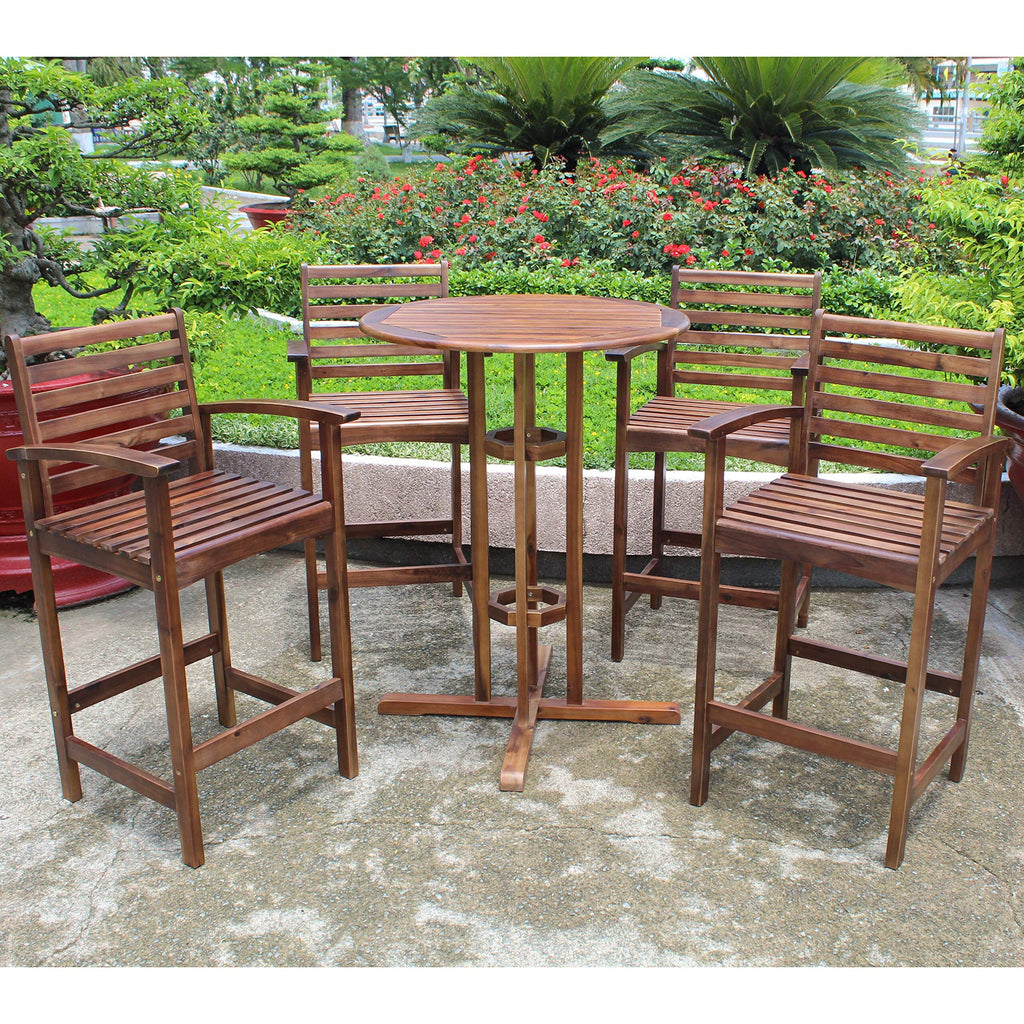 International Caravan Highland 5-Piece Bar-Height Dining Set