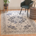 SAFAVIEH Monaco Collection Accent Rug - 4 x 57, Ivory & Grey, Boho Medallion Distressed Design, Non-Shedding & Easy Care, Idea