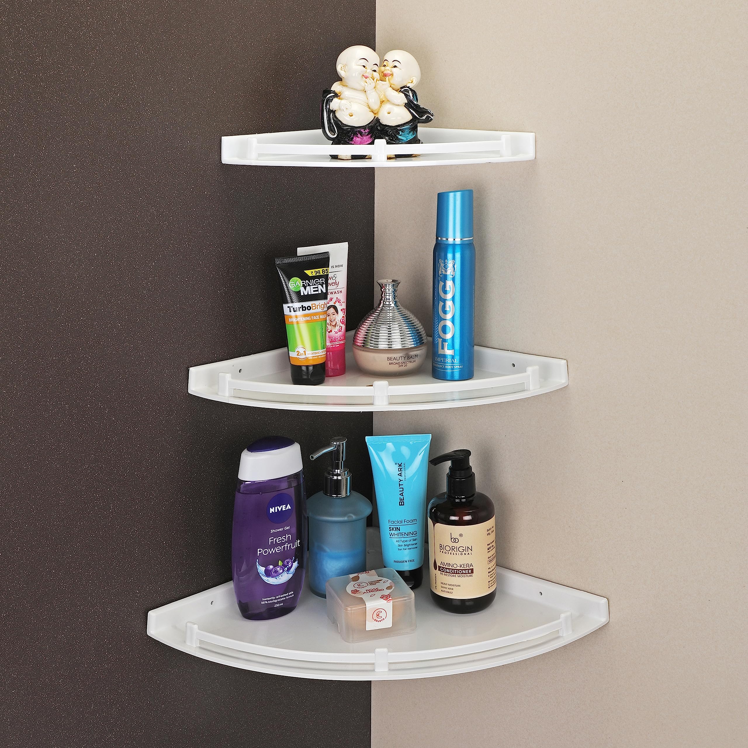 Istar Plastic Wall Mounted Corner Shelf For Bathroom Multipurpose Bathroom Accessories Organizer Shelves (6 Inch, 8 Inch, 10 Inc