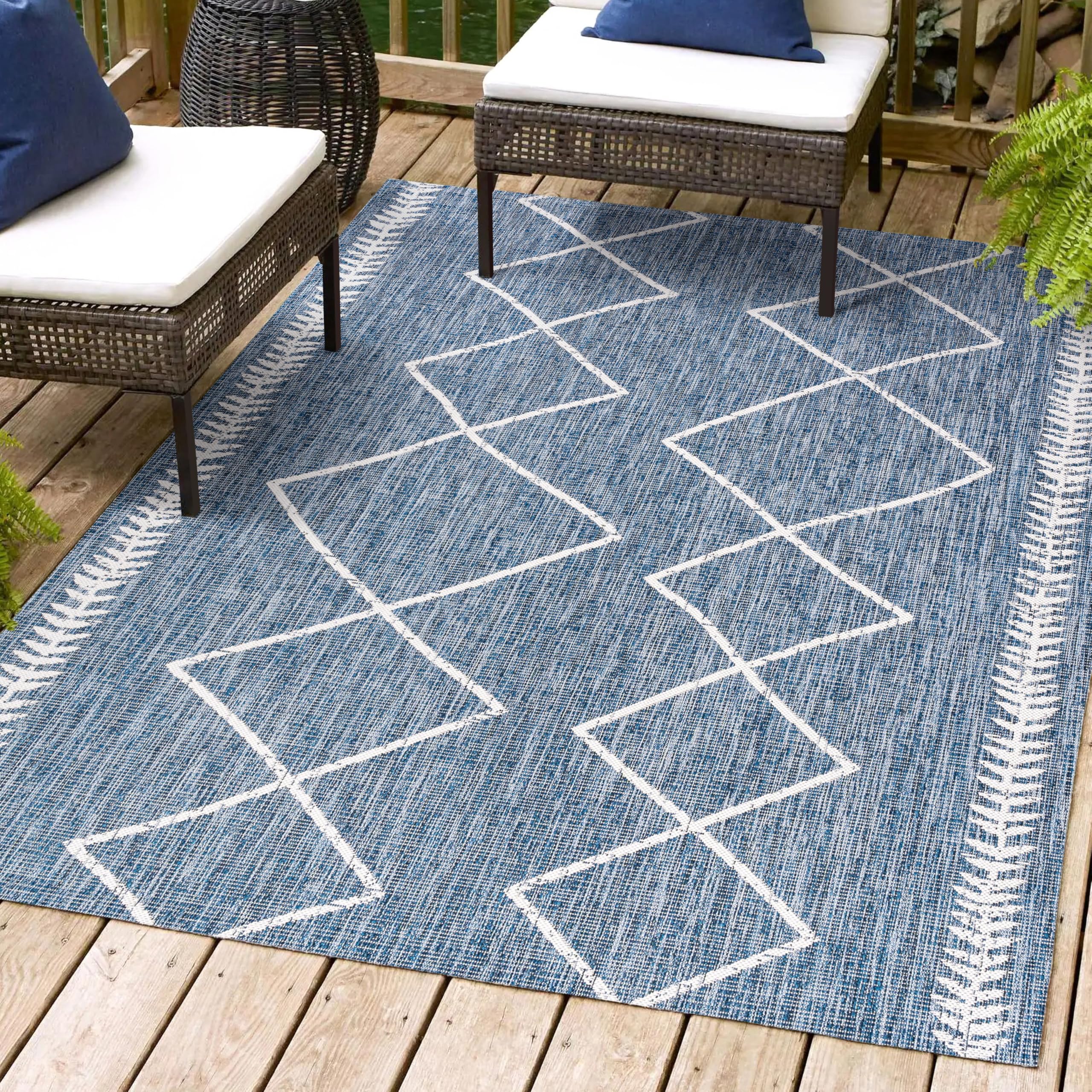 Jonathan Y Smb129C-4 Derya Tribal Diamond Trellis Indoor Outdoor Area Rug Bohemian Contemporary Easy Cleaning Bedroom Kitchen Ba