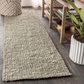 JONATHAN Y NRF102C-212 Pata Hand Woven Chunky Jute Gray 2 ft. x 12 ft. Runner Rug, Bohemian, Transitional, Rustic for Home, Bedr
