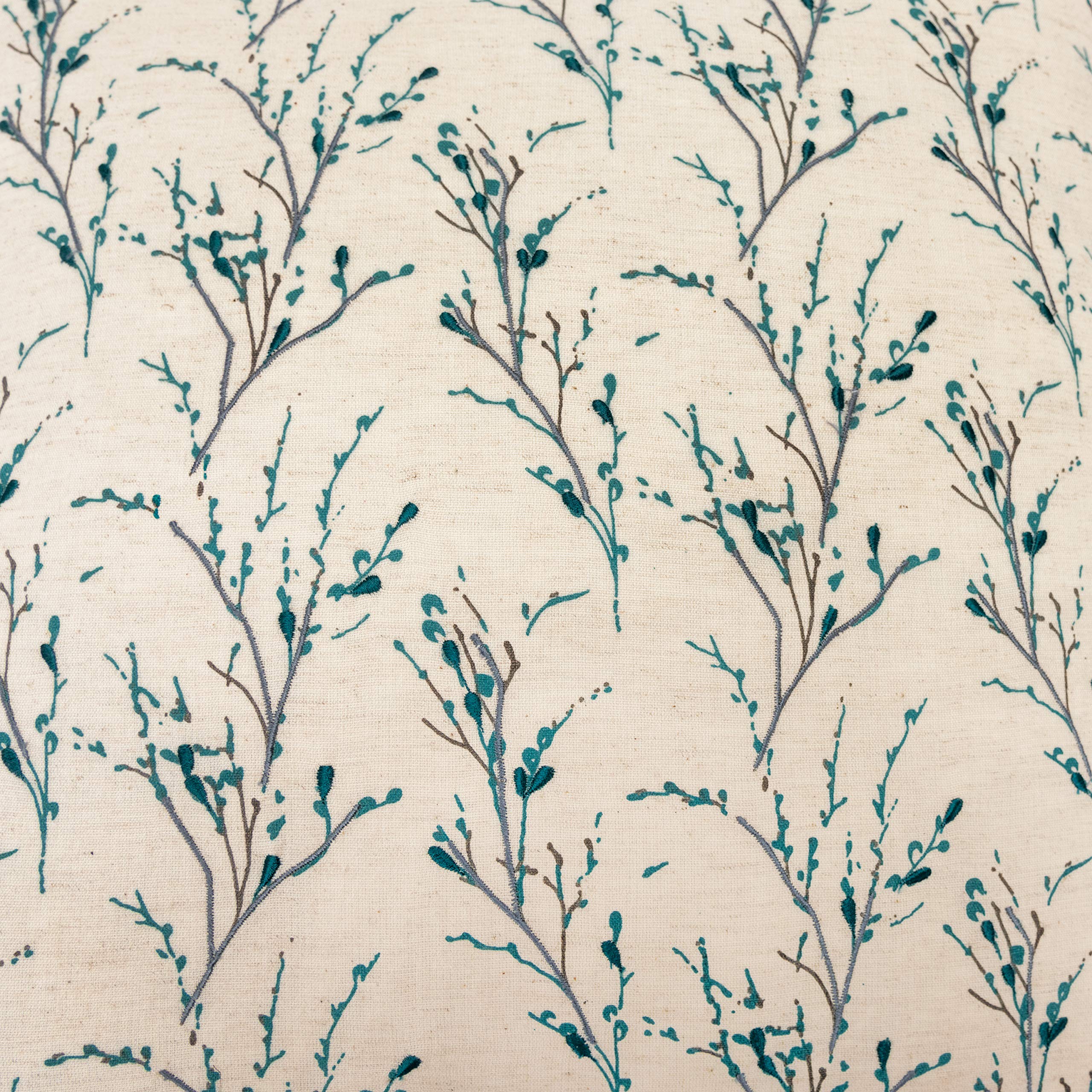 Rizzy Home Floral 20&quot; x 20&quot; Down Filled Pillow with Cotton Cover-Teal