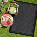 Camilson Indoor Outdoor Rug, 6X9 Bordered Dark Grey Black Modern Area Rugs For Indoor And Outdoor Patios, Kitchen And Hallway Ma