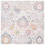 Safavieh Madison Collection Area Rug - 6'7'' Square, Grey & Gold, Boho Chic Glam Paisley Design, Non-Shedding & Easy Care, Ideal