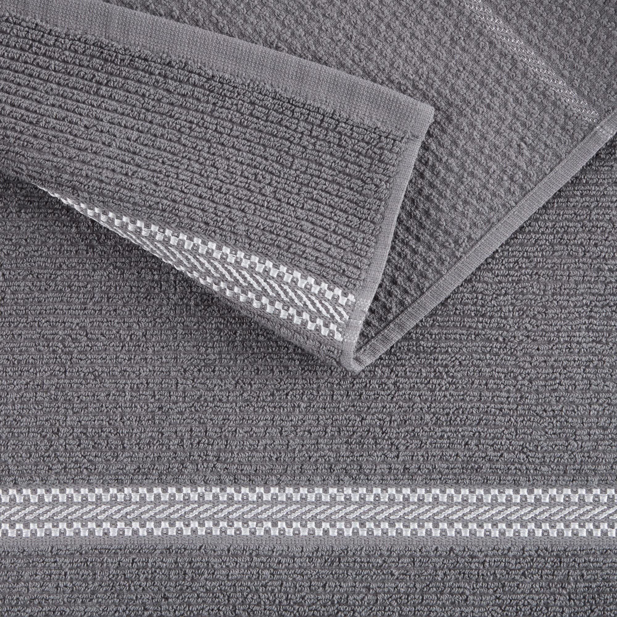 Martha Stewart Modern Waffle Kitchen Towel Set 6-Pack, Grey, 16''X28''