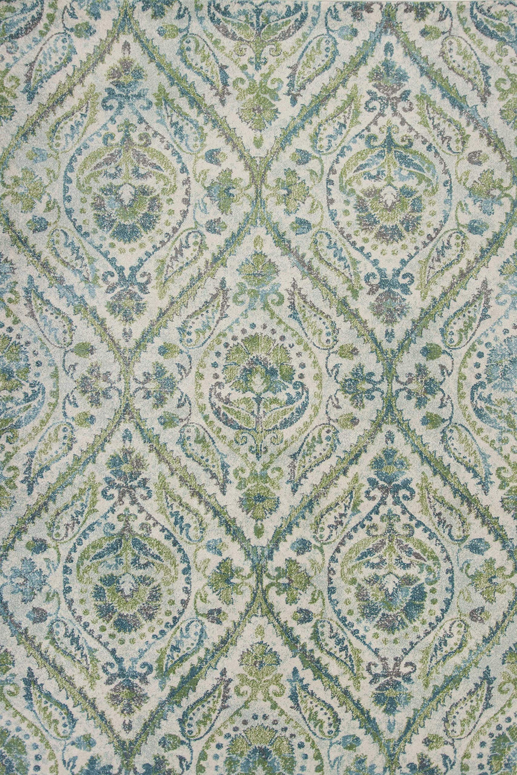 HomeRoots Decor 3'3' x 4'11' Polypropelene Ivory/Teal Area Rug