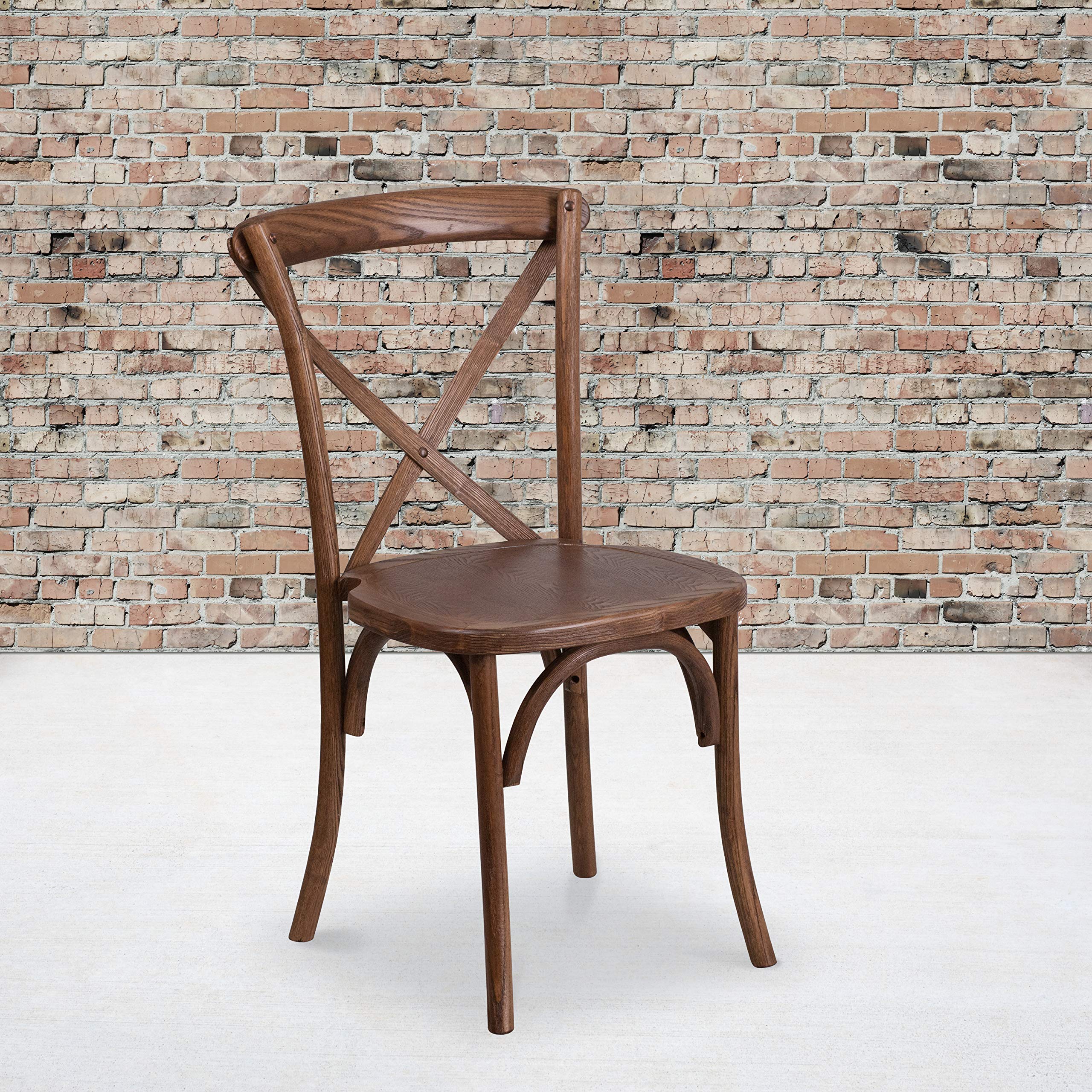 Flash Furniture HERCULES Series Pecan Cross Back Chair