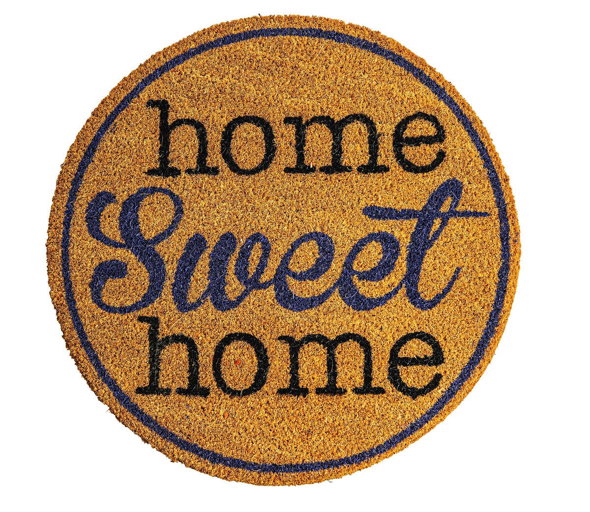 Notrax, Home Sweet Home, Vinyl-Backed Natural Coir Doormat, Entry Mat For Indoor Or Outdoor Use, 22' Round, C12 (C12S0022Hm)