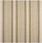 SAFAVIEH Courtyard Collection 7'10'' Square Green/Beige CY6062 Stripe Indoor/ Outdoor-Waterproof Easy-Cleaning Patio Backyard Mu