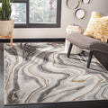 SAFAVIEH Craft Collection Accent Rug - 4 x 6, Grey & Gold, Modern Abstract Design, Non-Shedding & Easy Care, Ideal for High Tr