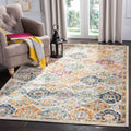 SAFAVIEH Madison Collection Area Rug - 3 Square, Cream & Multi, Boho Chic Distressed Design, Non-Shedding & Easy Care, Ideal fo