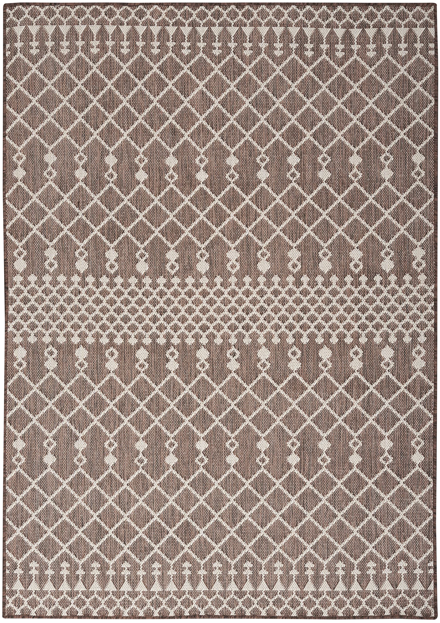 Nourison Positano Indoor/Outdoor Natural 5' X 7' Area Rug, Easy Cleaning, Non Shedding, Bed Room, Living Room, Dining Room, Deck, Backyard, Patio (5X7)