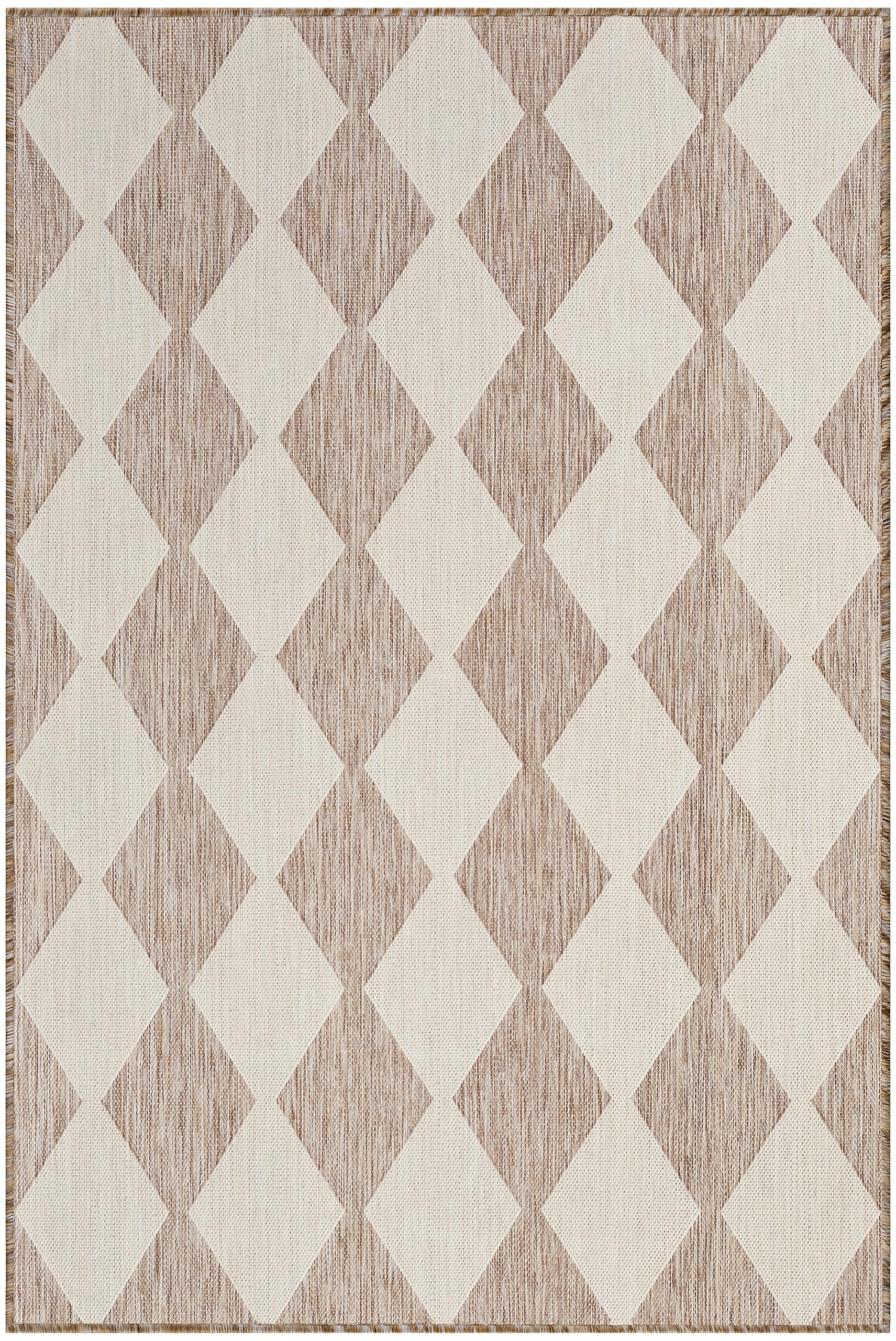 Nourison Positano Indoor/Outdoor Beige 4' X 6' Area Rug, Easy Cleaning, Non Shedding, Bed Room, Living Room, Dining Room, Backyard, Deck, Patio (4X6)