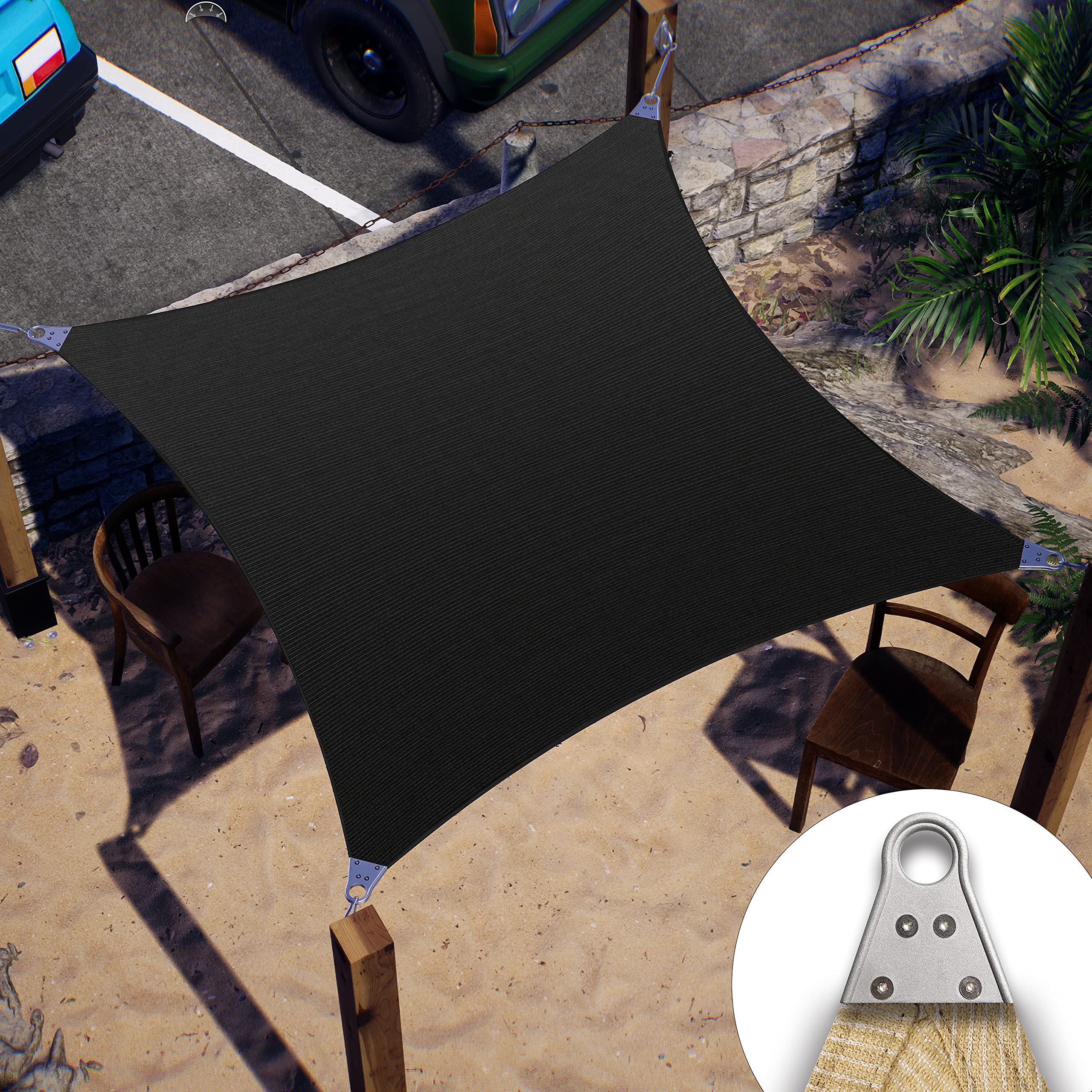 Colourtree 29' X 40' Black Super Ring Customized Size Order To Make Sun Shade Sail Ctawrn Canopy Awning Shades For Patio-260 Gsm