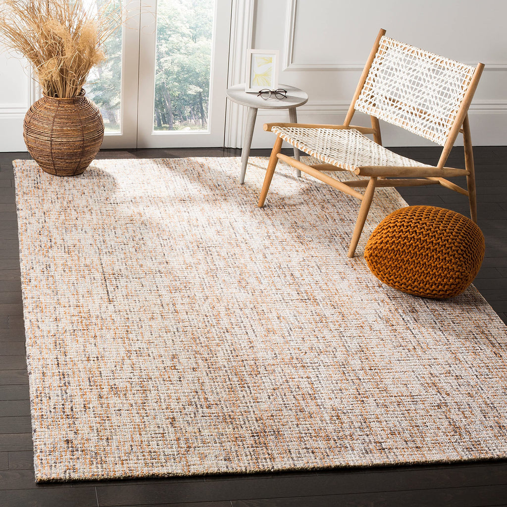 SAFAVIEH Abstract Collection Area Rug - 5' x 8', Gold & Blue, Handmade Wool, Ideal for High Traffic Areas in Living Room, Bedroo