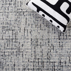 Safavieh Abstract Collection Area Rug - 6' Square, Dark Grey & Ivory, Handmade Wool, Ideal For High Traffic Areas In Living Room