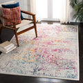 SAFAVIEH Evoke Collection 4 x 6 Ivory / Fuchsia EVK256Q Oriental Distressed Non-Shedding Living Room Bedroom Accent Rug