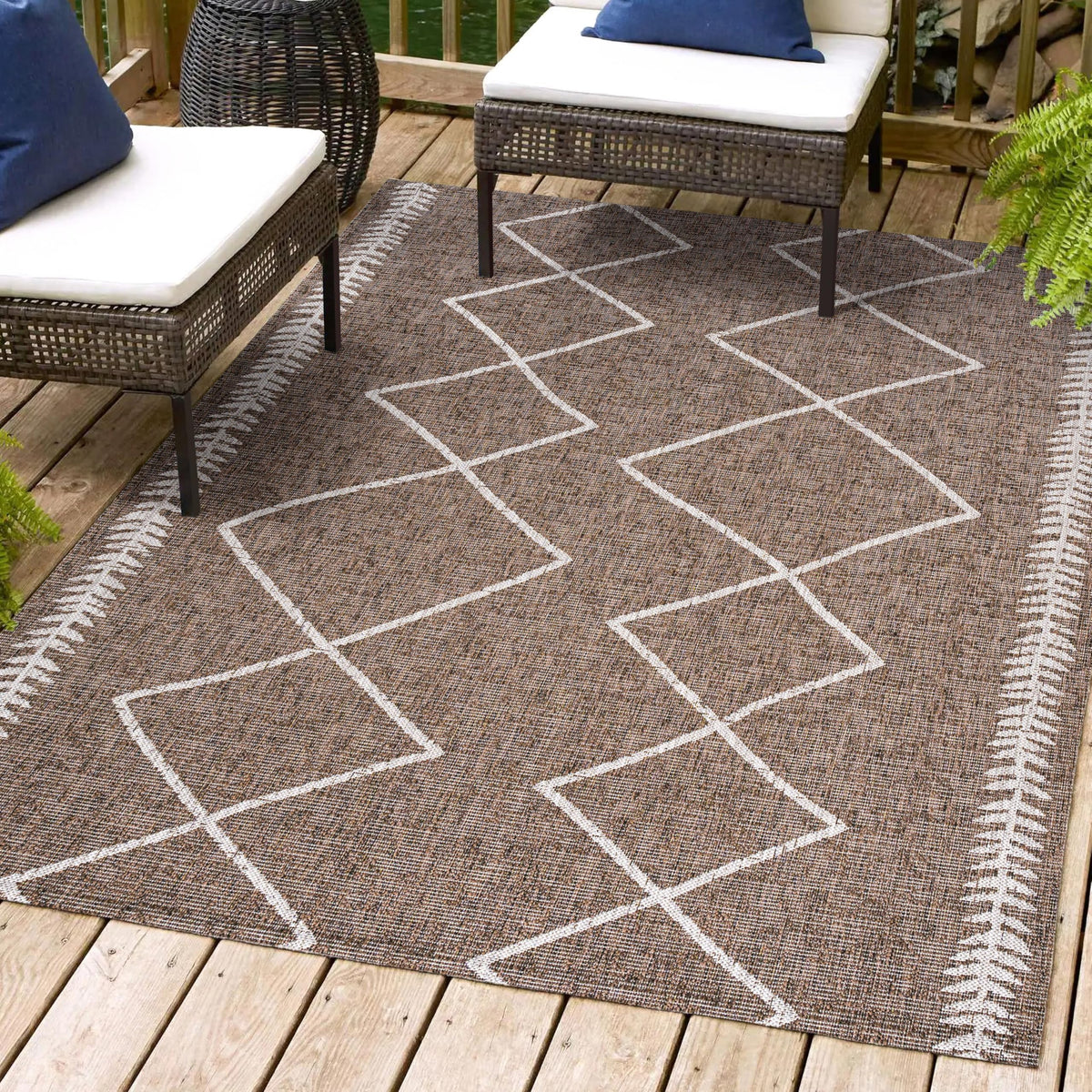 Jonathan Y Smb129B-5 Derya Tribal Diamond Trellis Indoor Outdoor Area Rug Bohemian Contemporary Easy Cleaning Bedroom Kitchen Ba