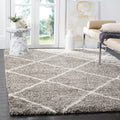 SAFAVIEH Hudson Shag Collection Area Rug - 10 x 14, Grey & Ivory, Modern Trellis Design, Non-Shedding & Easy Care, 2-inch Thic