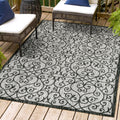 Jonathan Y Smb107E-5 Madrid Vintage Filigree Textured Weave Indoor Outdoor Area-Rug, Bohemian Coastal Traditional Easy-Cleaning,