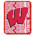 The Northwest Company NCAA Wisconsin Badgers Woven Jacquard Throw Blanket, 48 x 60, Double Play