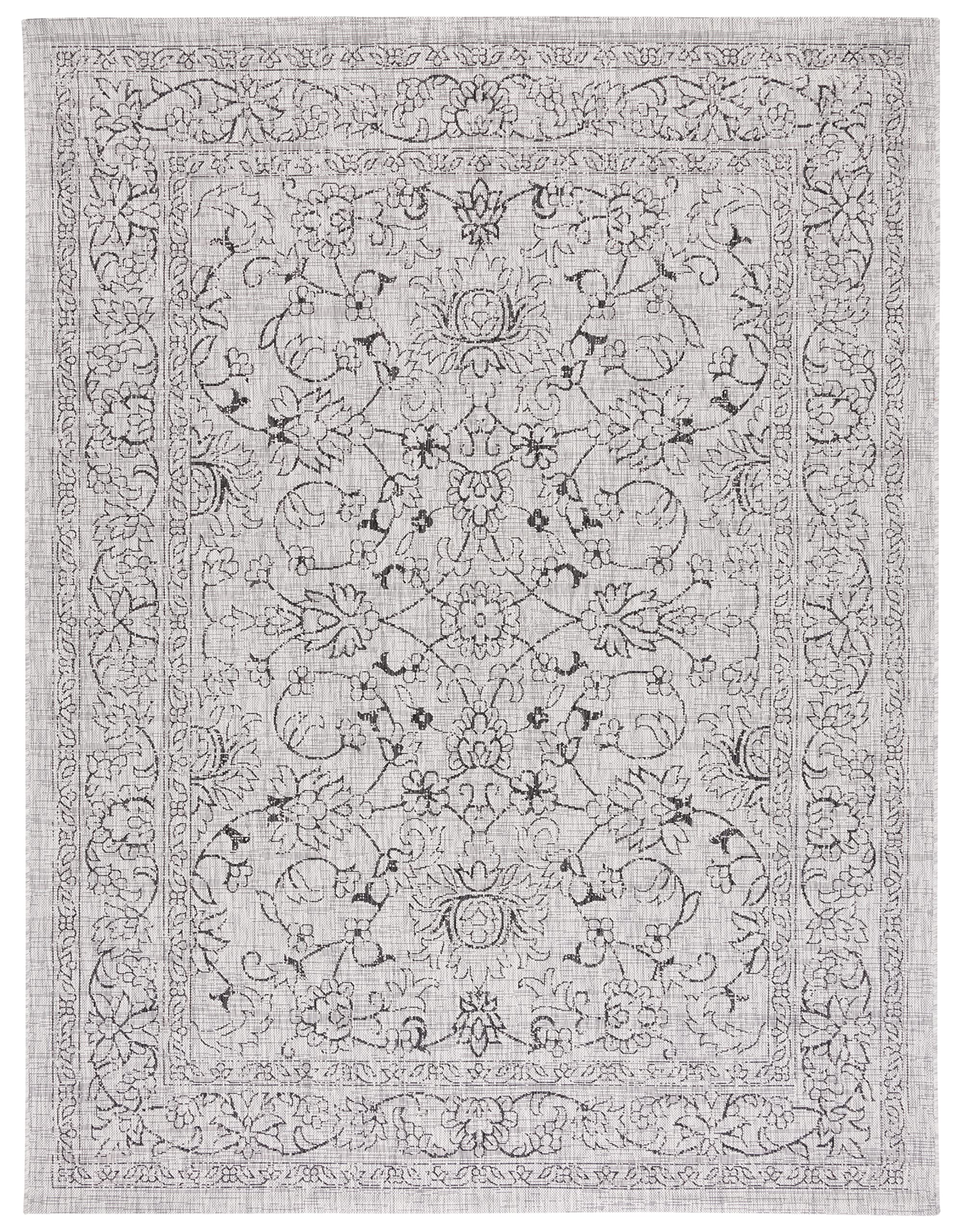 Safavieh Courtyard Collection 8' X 10' Grey/Black Cy8680 Indoor/ Outside Waterproof Easy Cleansingpatio Backyard Mudroom Area Mat