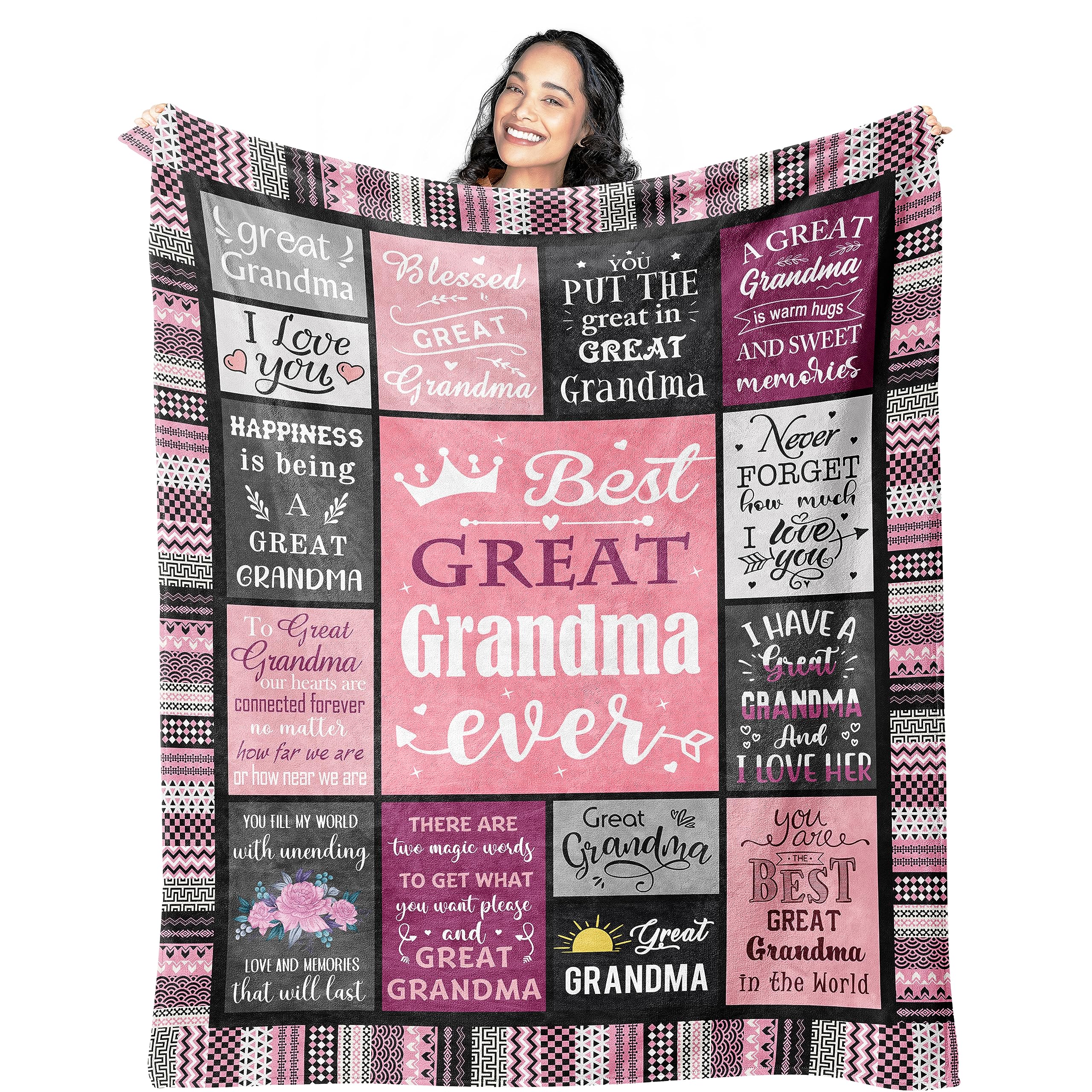 Mcurore Great Grandma Gifts Blanket 60'X50', Christmas/Birthday Gifts For Great Grandma, Great Grandmother Gifts, Gifts For Gr