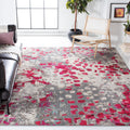 SAFAVIEH Madison Collection Area Rug - 10' x 14', Grey & Red, Boho Abstract Distressed Design, Non-Shedding & Easy Care, Ideal f