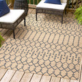 Jonathan Y Smb108H-5 Ourika Moroccan Geometric Textured Weave Indoor Outdoor Area-Rug, Coastal, Traditional, Transitional Easy-C