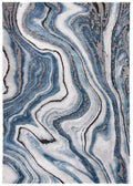 SAFAVIEH Craft Collection Accent Rug - 27 x 5, Blue & Grey, Modern Abstract Design, Non-Shedding & Easy Care, Ideal for High T