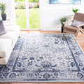 SAFAVIEH Adirondack Collection Area Rug - 9 x 12, Grey & Navy, Oriental Distressed Design, Non-Shedding & Easy Care, Ideal for