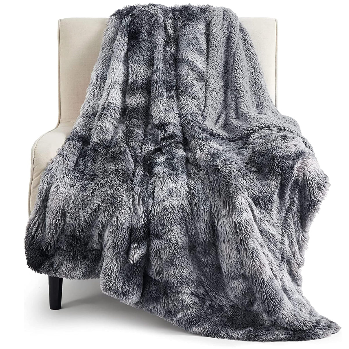 Bedsure Ultra Soft Fluffy Twin Blanket For Bed - Fuzzy Faux Fur Blanket With Cozy Sherpa Fleece, Decorative Gift Blanket, Plush