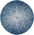 SAFAVIEH Evoke Collection 51 Round Navy/Ivory EVK228N Abstract Burst Non-Shedding Dining Room Entryway Foyer Living Room Bedroo