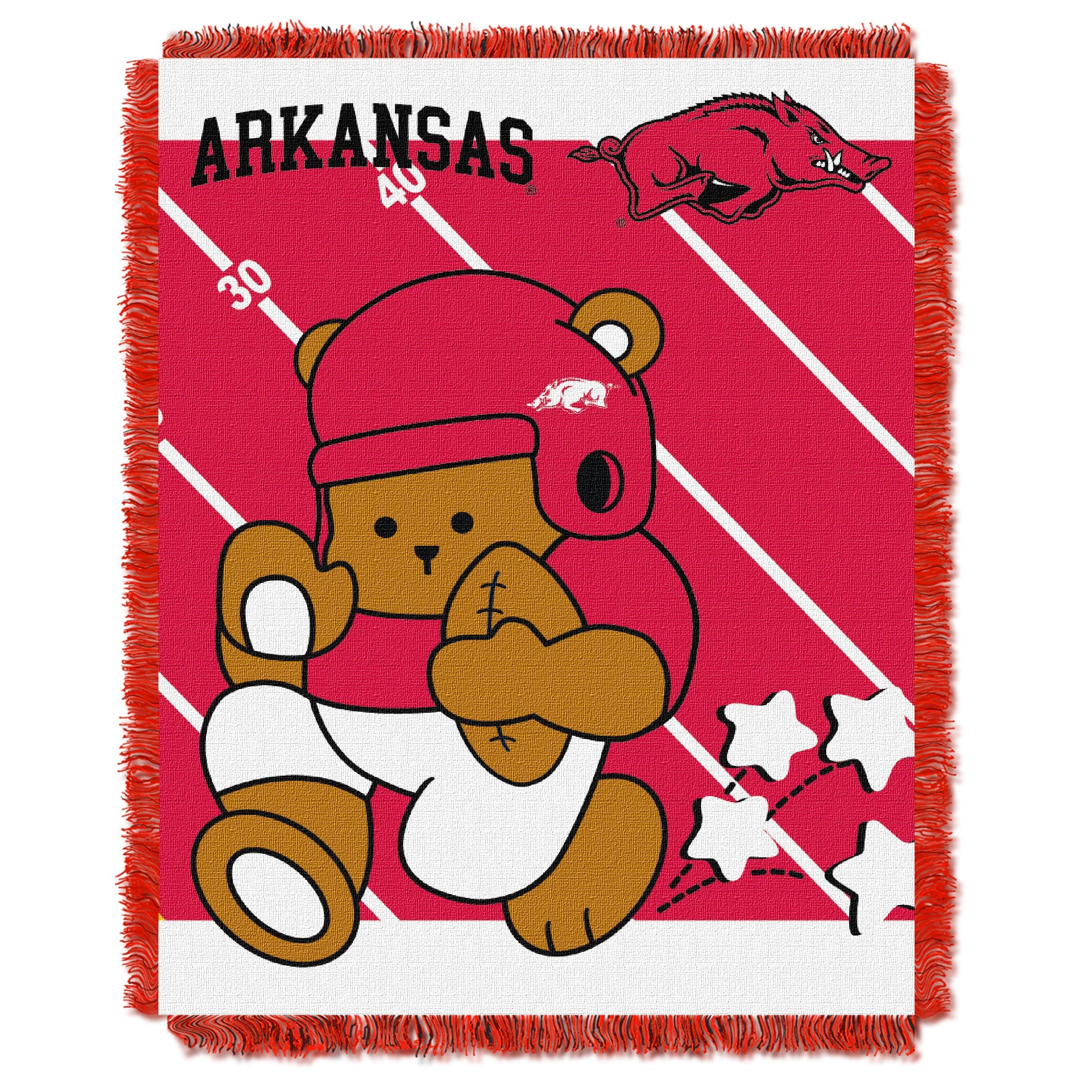 Northwest Officially Licensed NCAA Arkansas Razorbacks Fullback Jacquard Baby Throw Blanket, 36 x 46, Multi Color