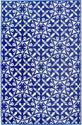 Fab Habitat Outdoor Rug - Waterproof, Fade Resistant, Crease-Free - Premium Recycled Plastic - Spanish Tile Farmhouse - Porch, D